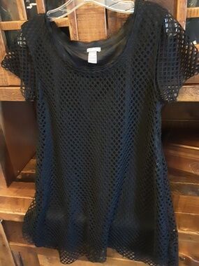 C Oliver Black Short Sleeve Tunic Women's Top